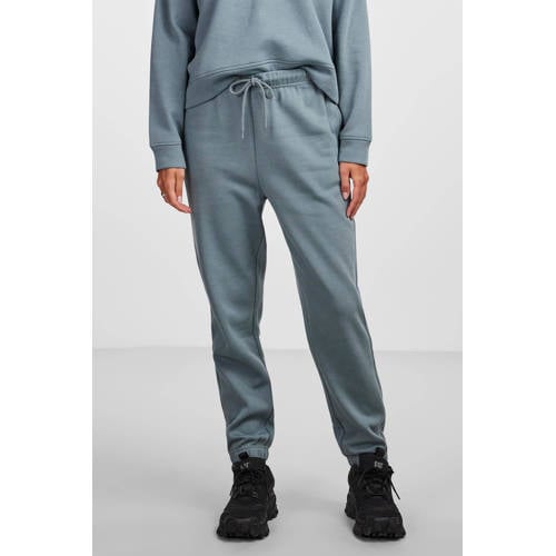 PIECES high waist regular fit sweatpants PCCHILLI grijsgroen afbeelding
