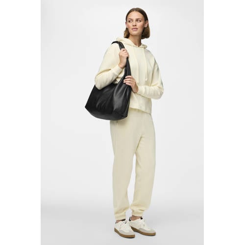 PIECES high waist regular fit sweatpants PCCHILLI ecru afbeelding