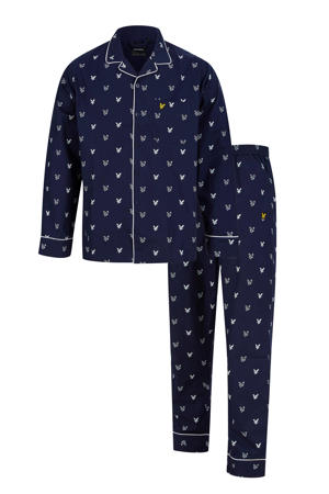 pyjama Brendan met all over print donkerblauw
