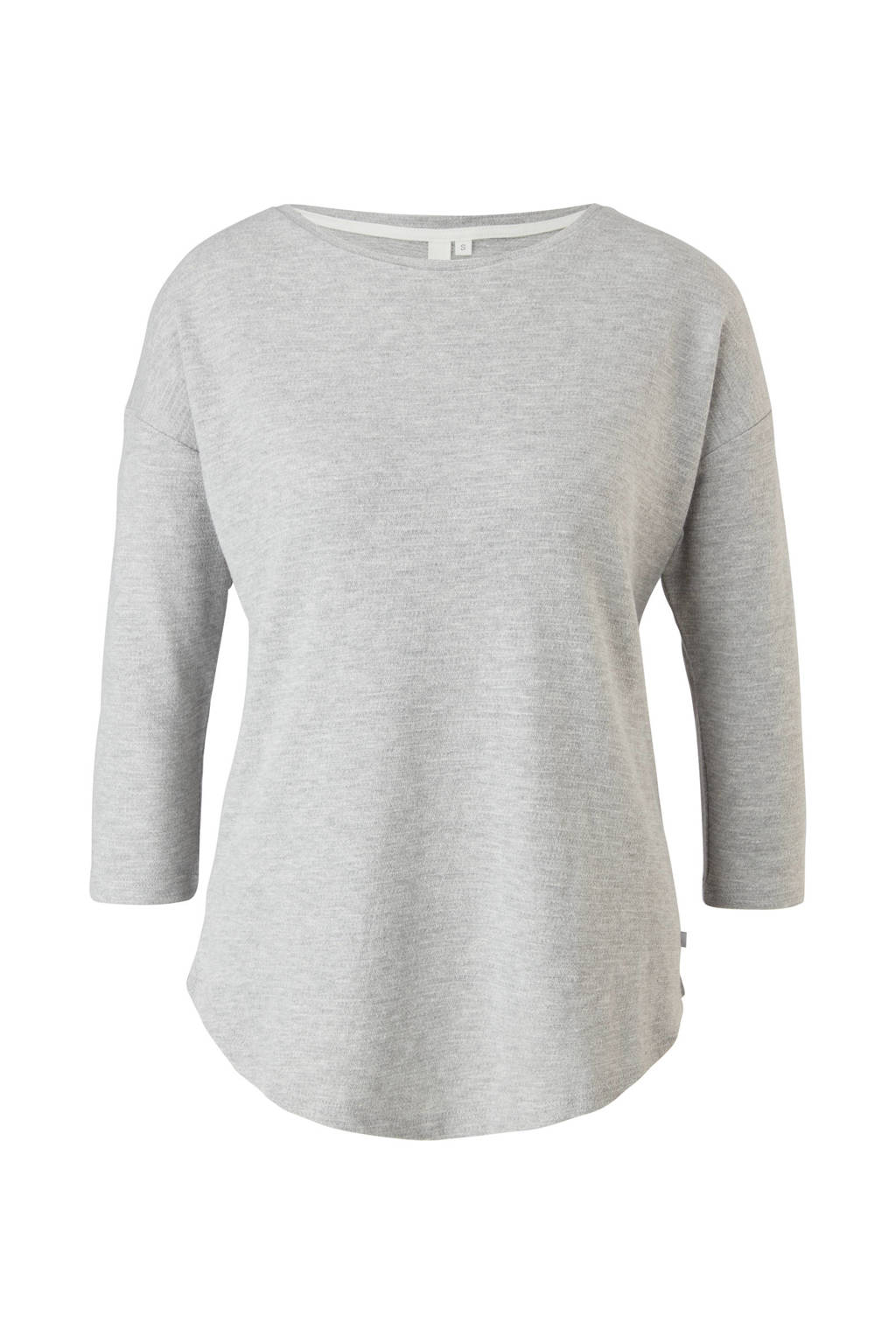 Q/S designed by sweater 3/4 mouw grijs mele, Grijs
