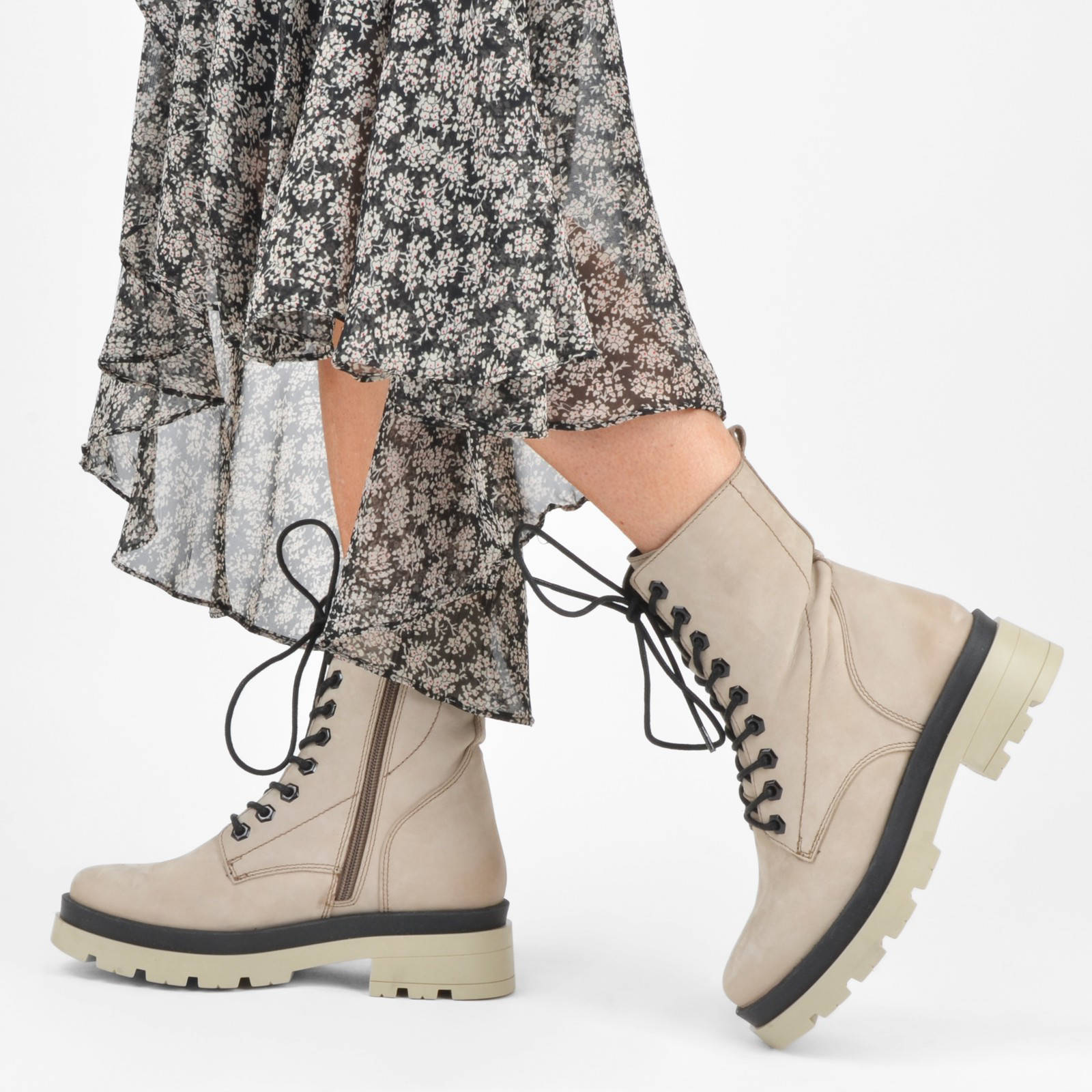 PS Poelman Jungle nubuck veterboots beige | wehkamp