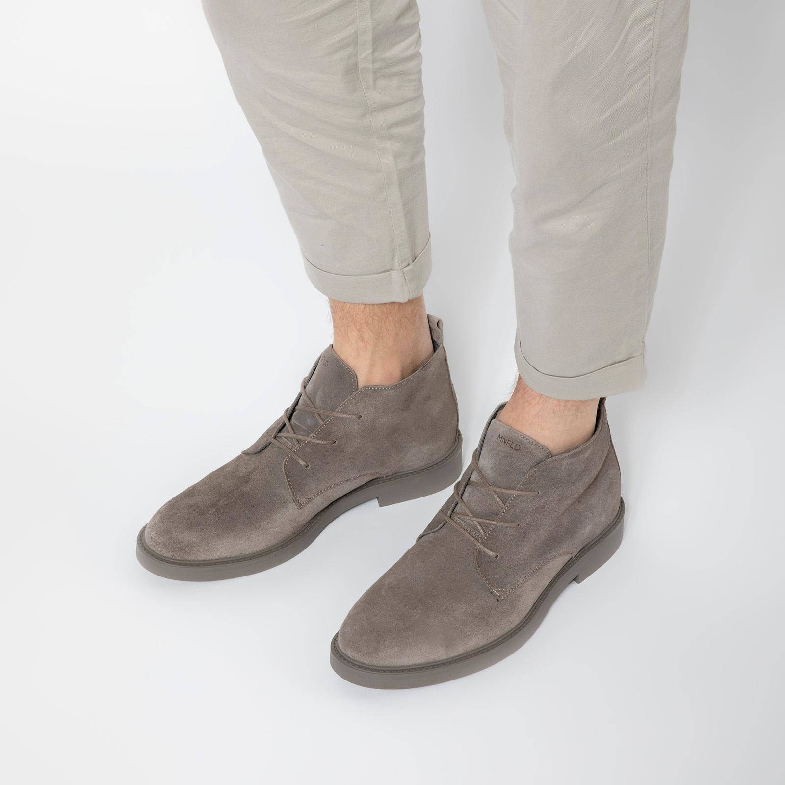 Manfield suède veterboots taupe | wehkamp