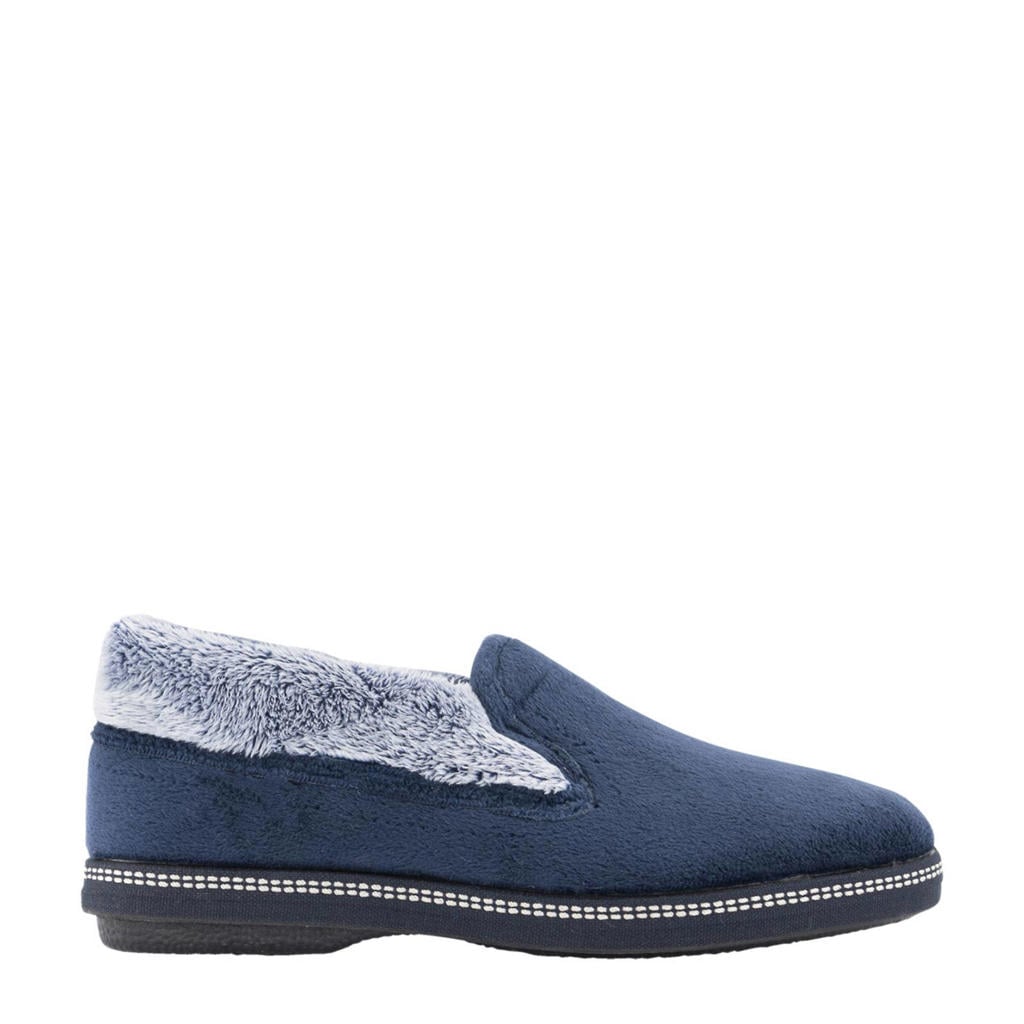 Blauwe dames Casa mia pantoffels van rubber/textiel