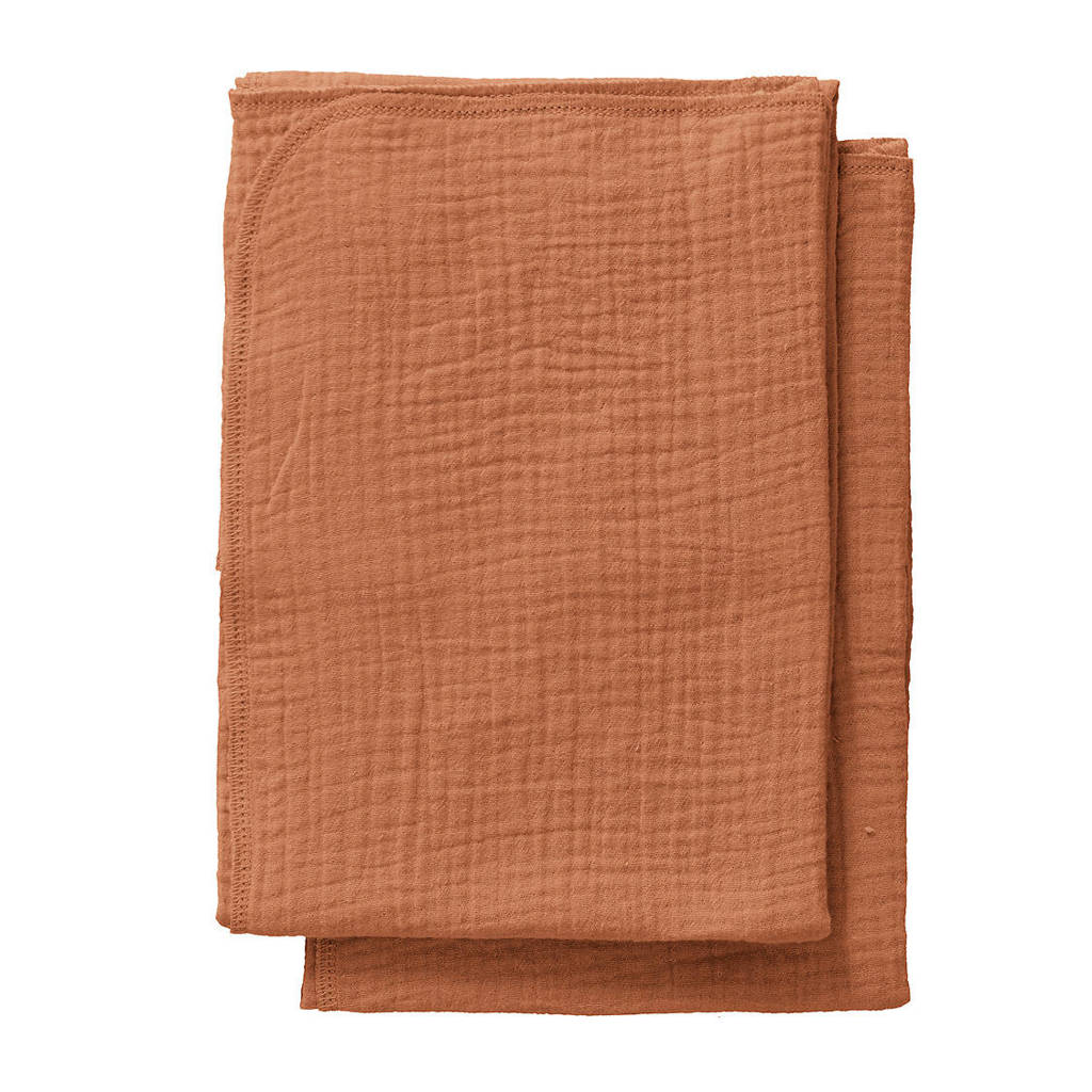 Cottonbaby multidoek S Cottonsoft uni 60x70 cm - set van 2 roest, Roest