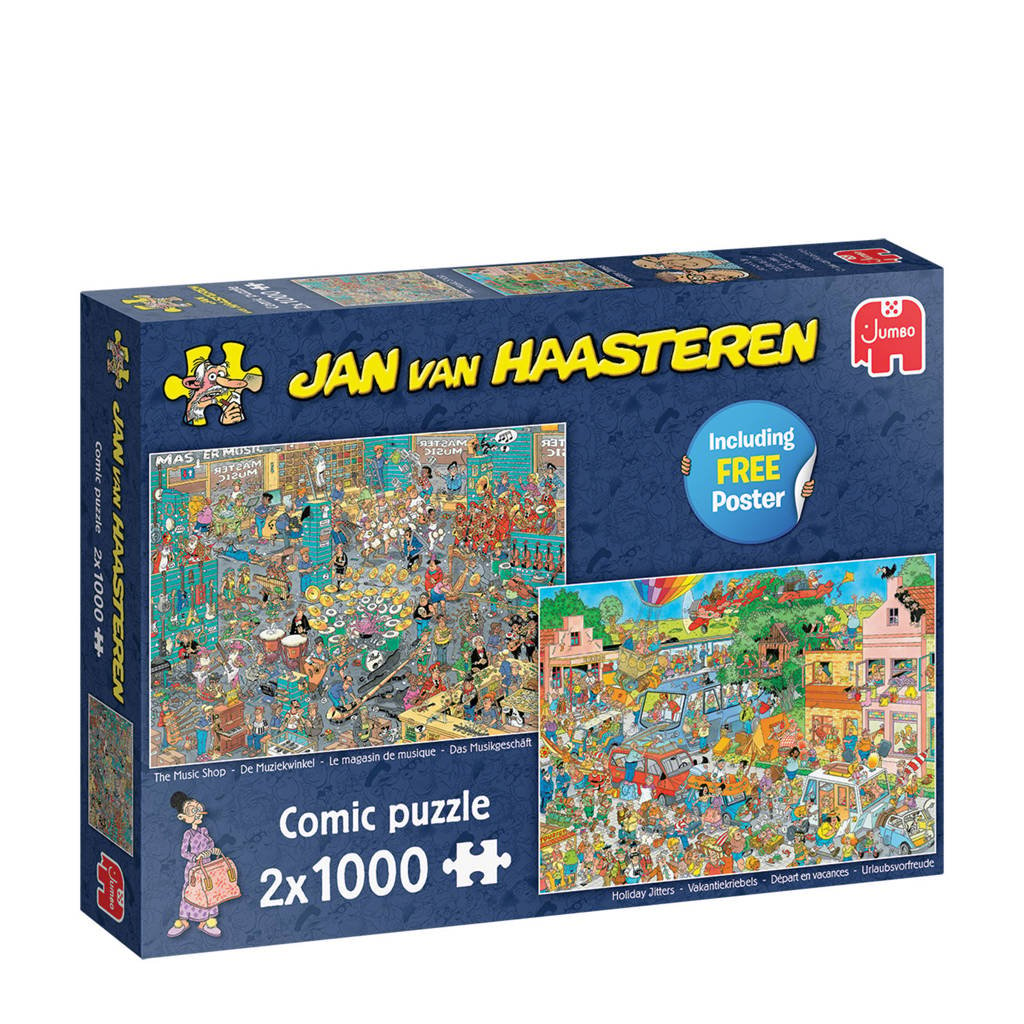 Jan van Haasteren De Muziekwinkel en Vakantiekriebels  legpuzzel 1000 stukjes