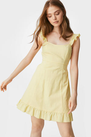 A-lijn jurk van biologisch katoen geel