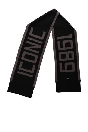 sjaal Alvin met print zwart