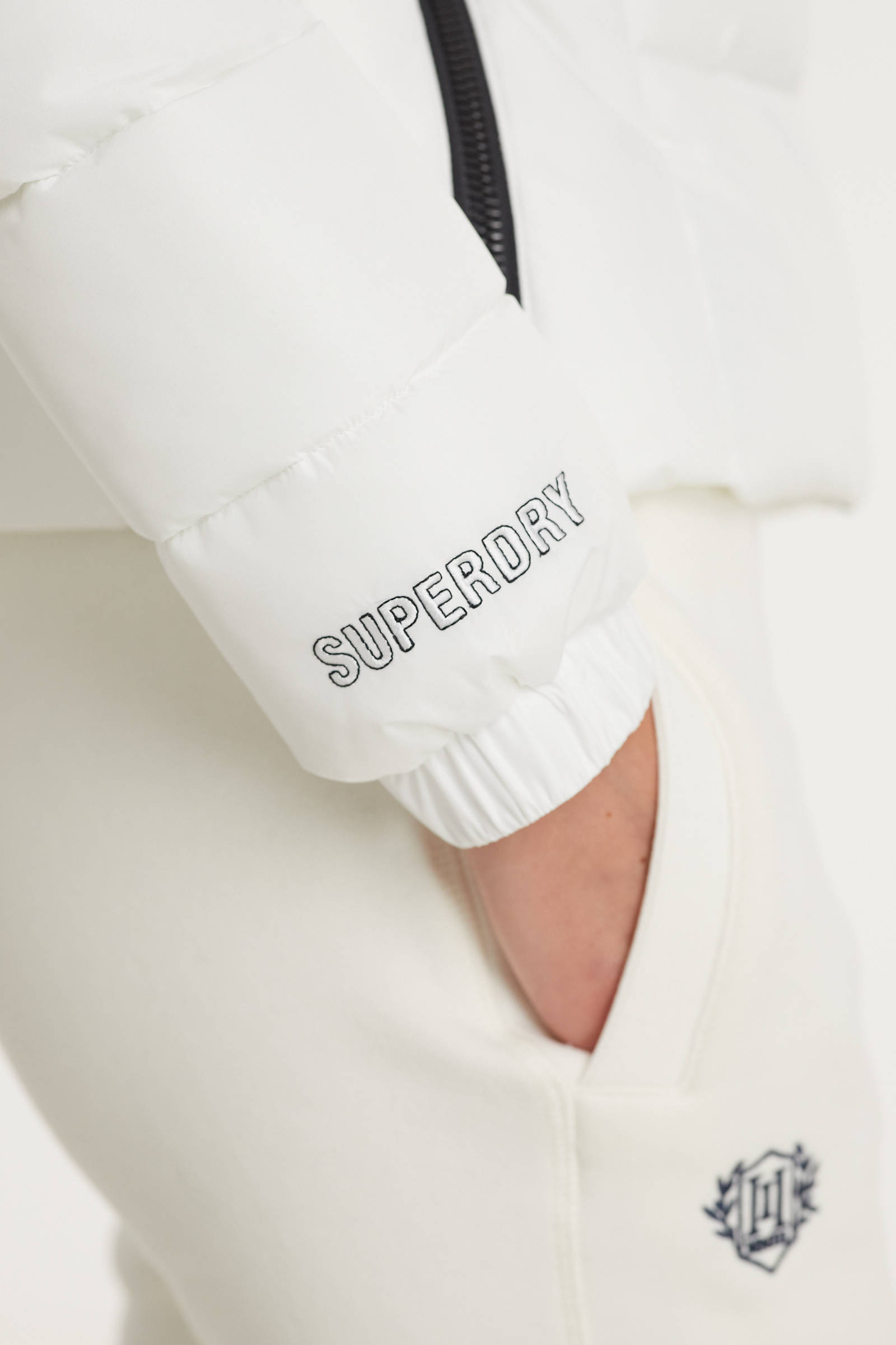 Superdry gewatteerde jas wit