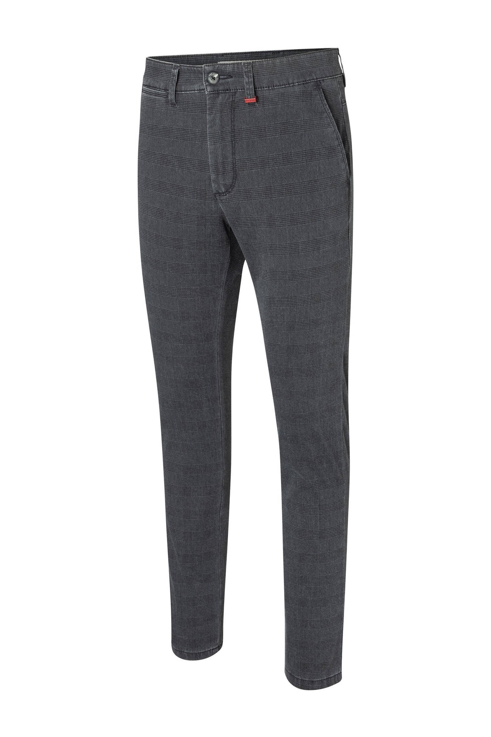 MAC geruite slim fit broek Lennox steel blue check | wehkamp