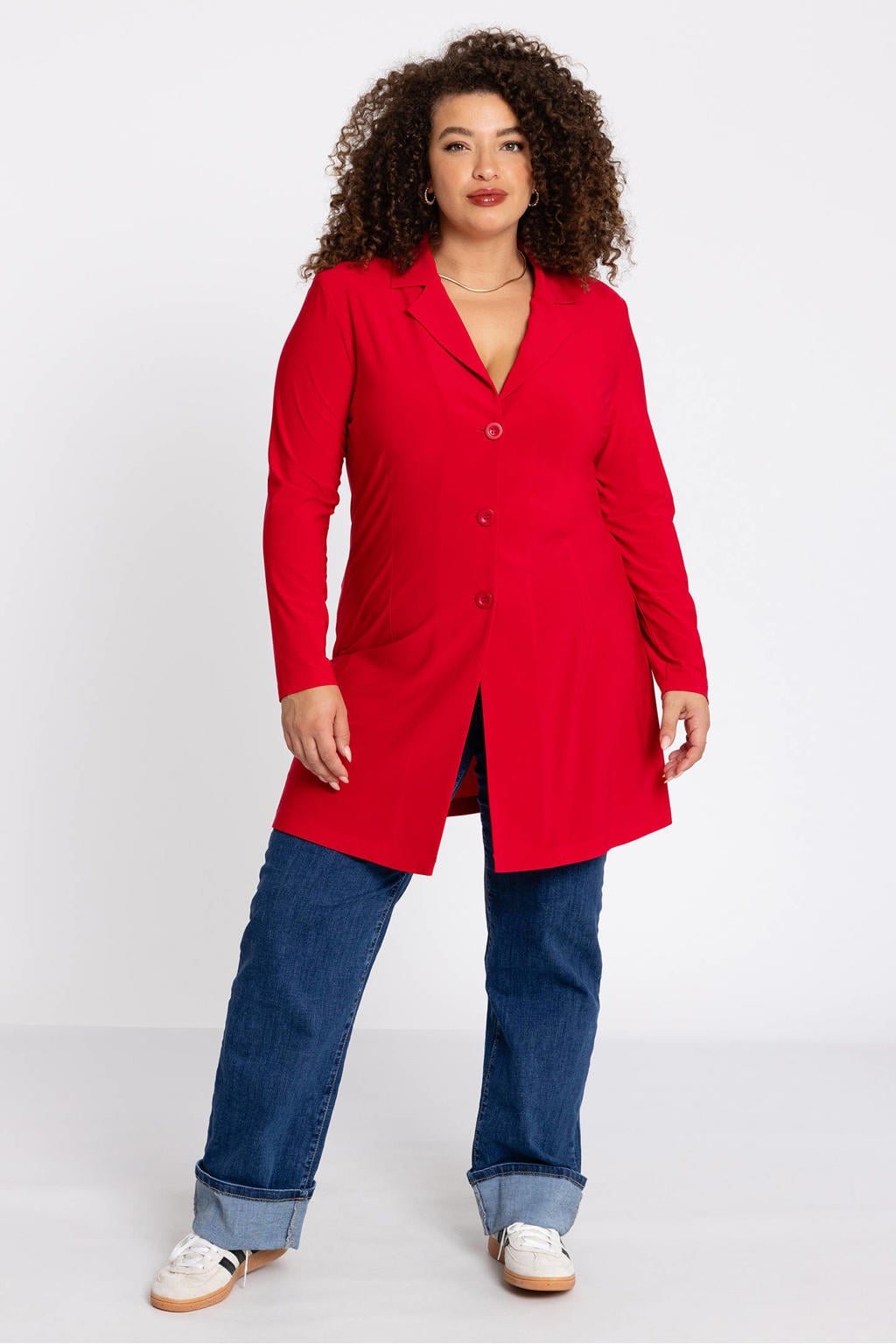 YOEK blazer van travelstof DOLCE rood