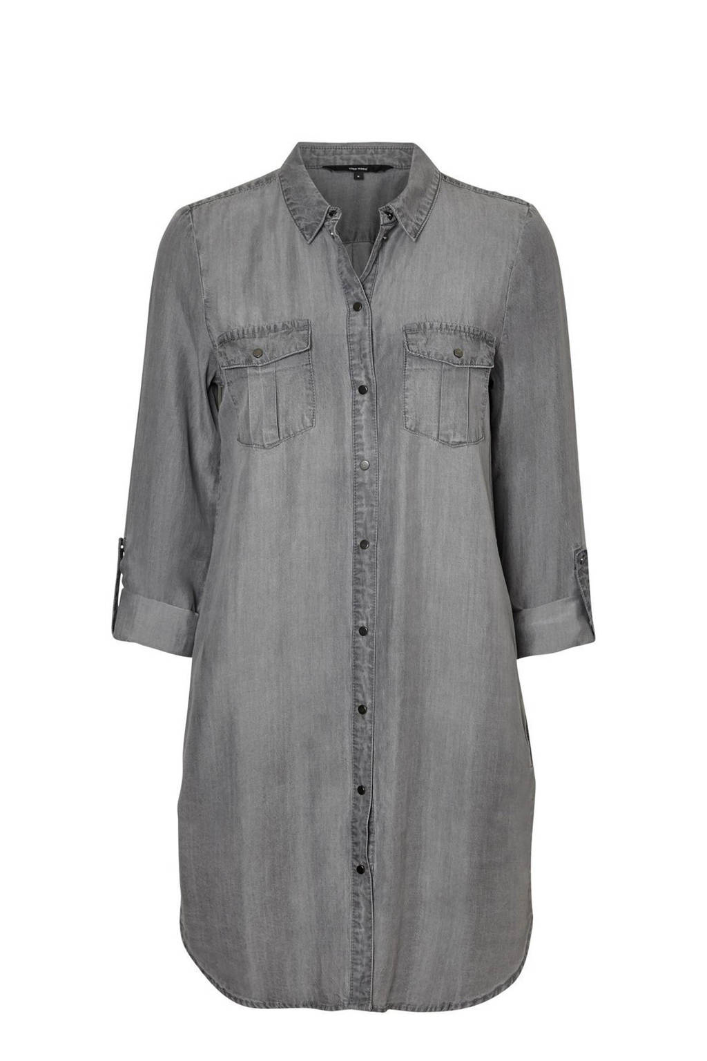 VERO MODA CURVE blousejurk VMSILLA lichtgrijs, Lichtgrijs