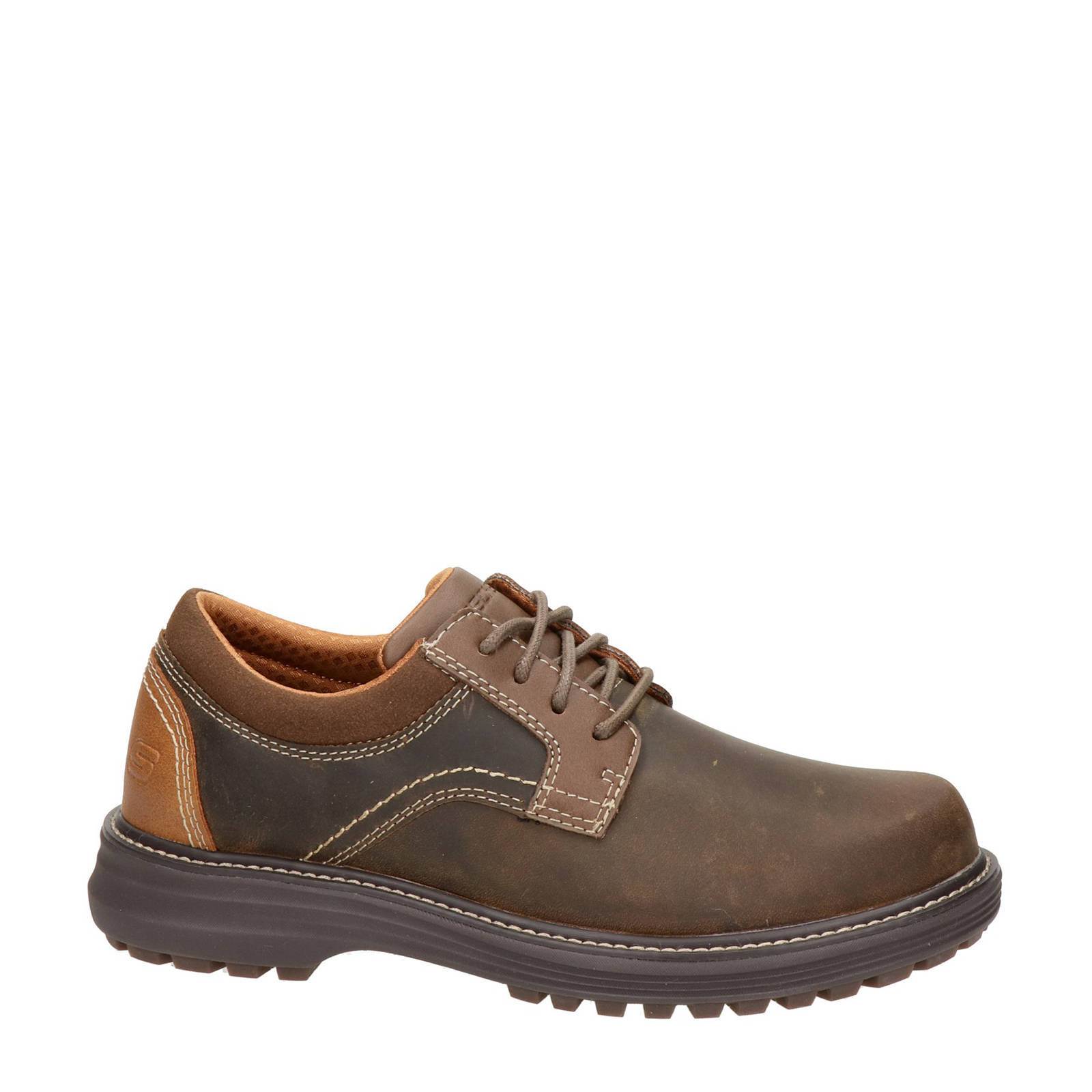 Cognac leren veterschoenen - Heren | MANFIELD