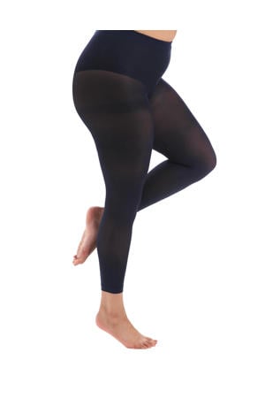 Plus Size voetloze panty 90 denier donkerblauw