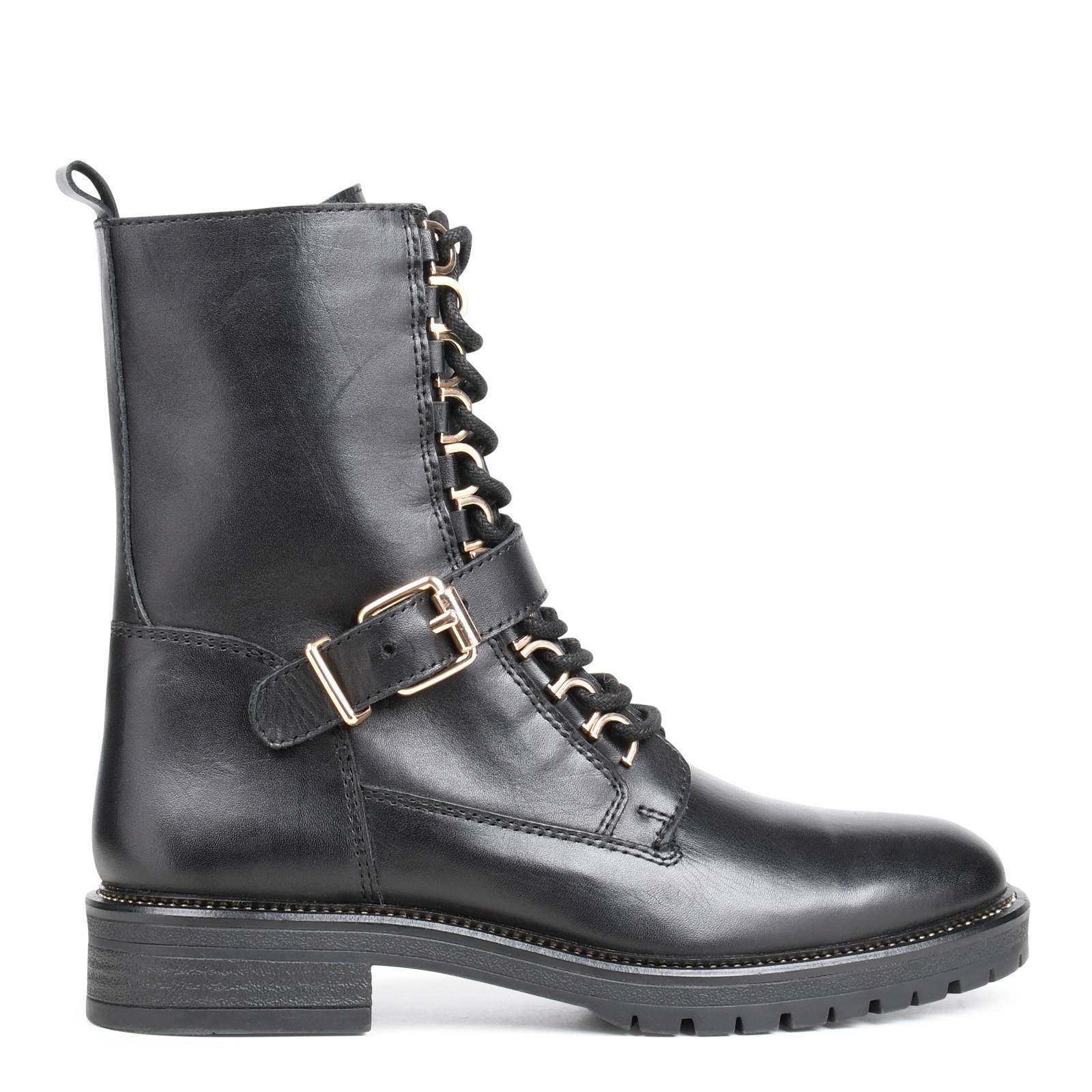 PS Poelman Dungaball leren veterboots zwart | wehkamp