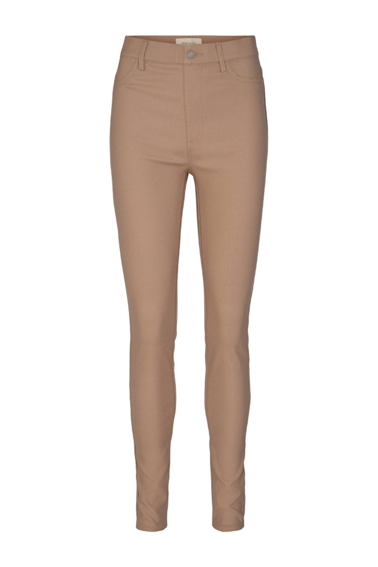 FREEQUENT coated high waist skinny tregging camel | wehkamp