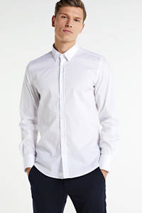 Witte heren Antony Morato super slim fit overhemd met lange mouwen en klassieke kraag
