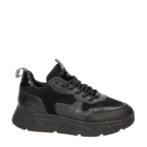 Pitty chunky leren sneakers zwart