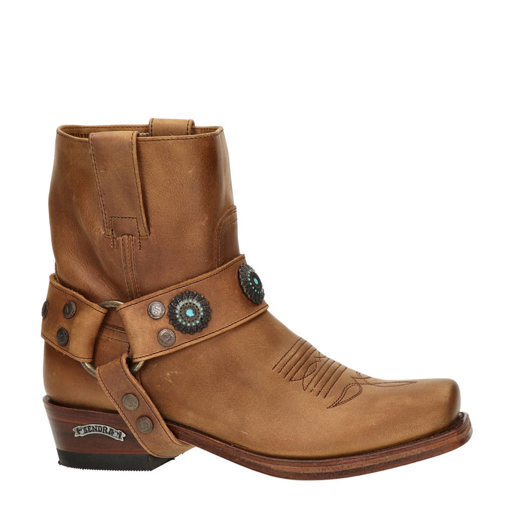 Camelkleurige dames Sendra 13857 Blues Strong nubuck cowboylaarzen