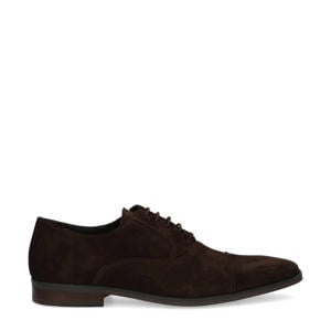 suède veterschoenen donkerbruin