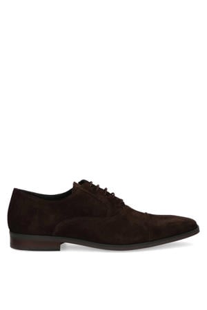 suède veterschoenen donkerbruin