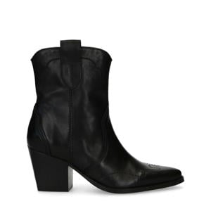 leren cowboylaarzen zwart