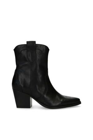 leren cowboylaarzen zwart