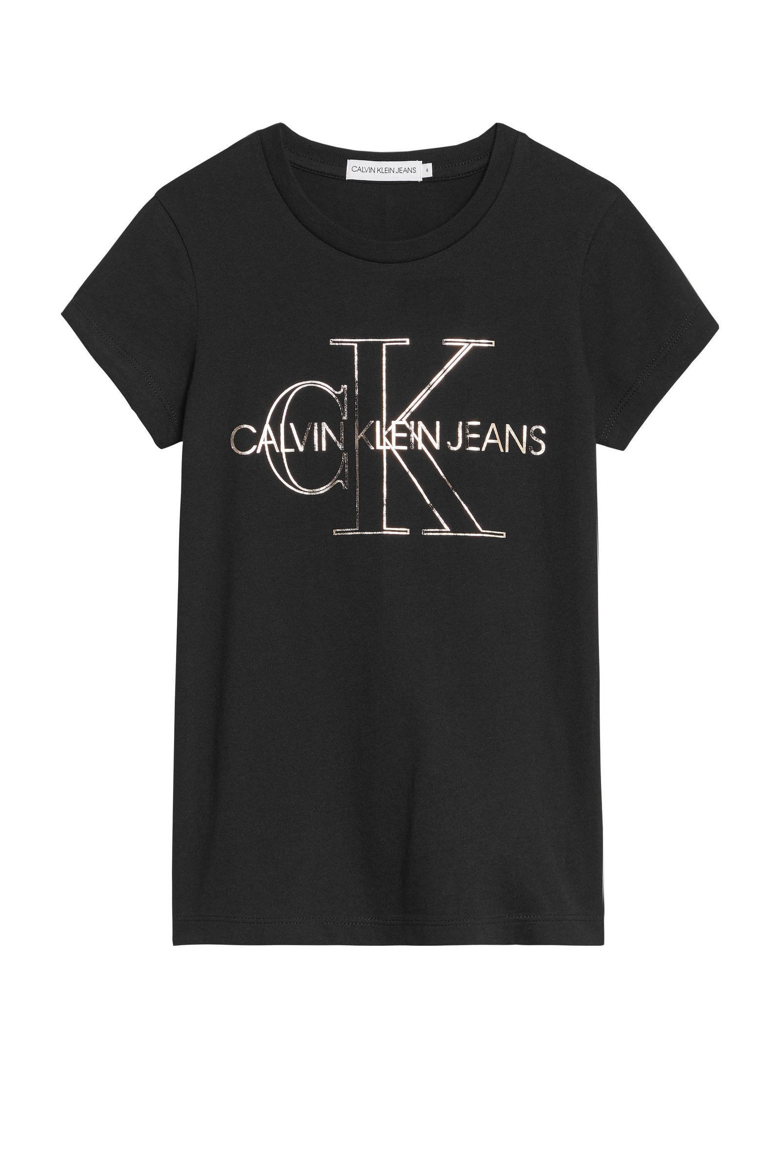 Calvin Klein T shirt MONOGRAM OUTLINE SLIM T SHIRT met glanzend logo opschrift online kopen
