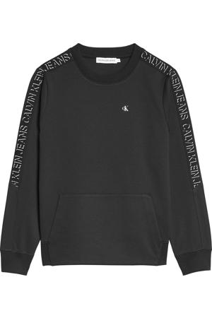sweater met contrastbies zwart/wit