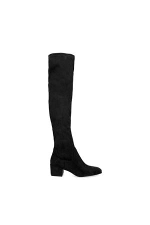 stretch overknee laarzen zwart