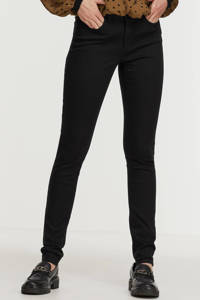 Zwarte dames Geisha skinny jeans black van stretchdenim met regular waist en rits- en knoopsluiting