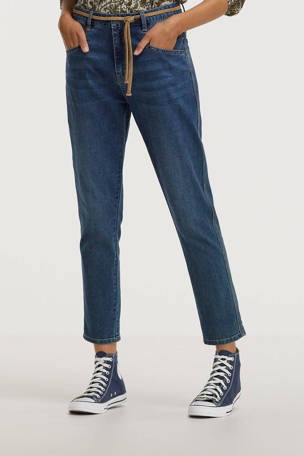 Geisha high waist boyfriend jeans blue denim stonewash | wehkamp