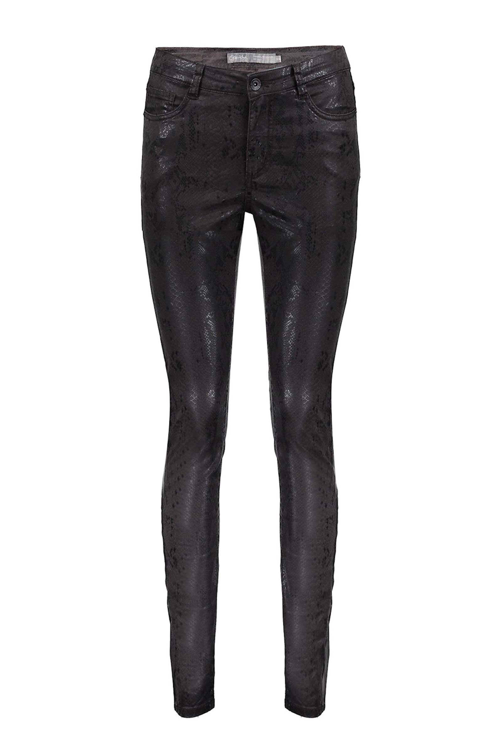 Geisha coated skinny broek met slangenprint zwart | wehkamp