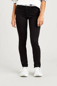 Zwarte dames Levi's shaping skinny jeans van stretchdenim met regular waist en rits- en drukknoopsluiting
