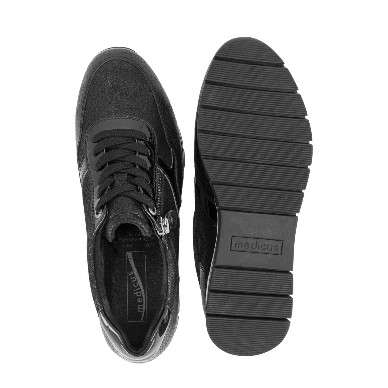 Medicus comfort leren sneakers zwart | wehkamp
