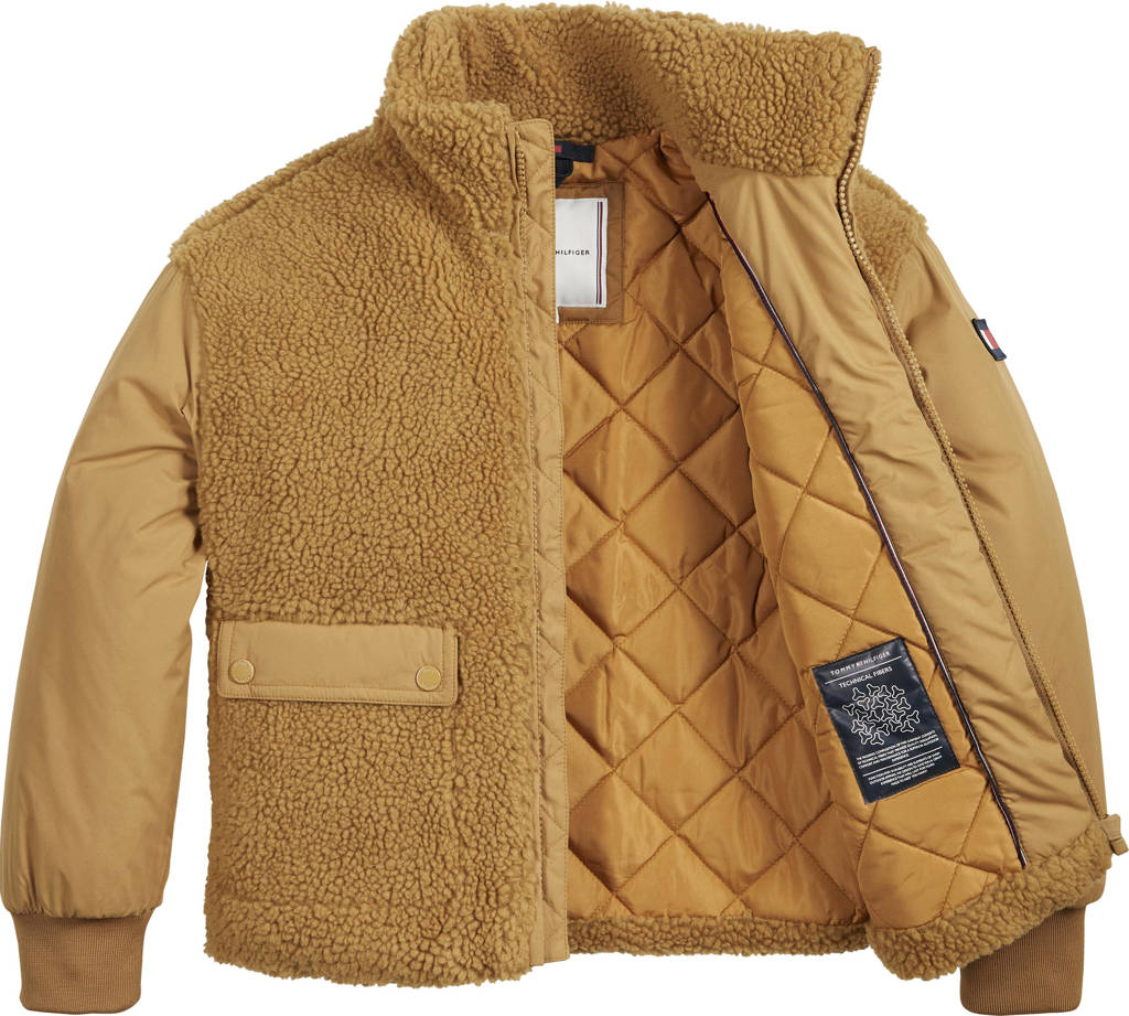 Premisse Monarch terugtrekken Tommy Hilfiger teddy winterjas van gerecycled polyester bruin | wehkamp