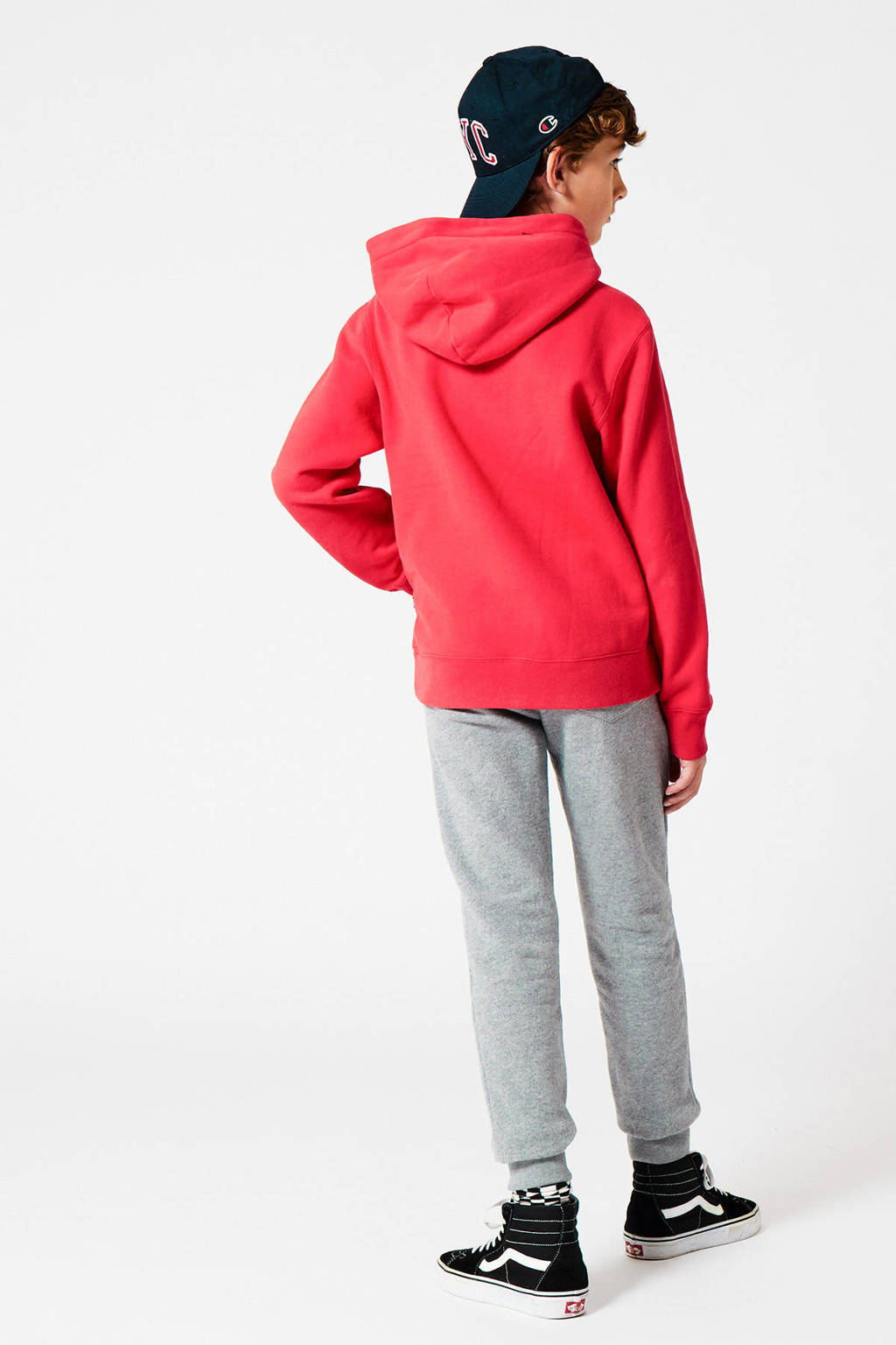 Rode jongens America Today Junior hoodie Steven van sweat materiaal met tekst print, lange mouwen en capuchon