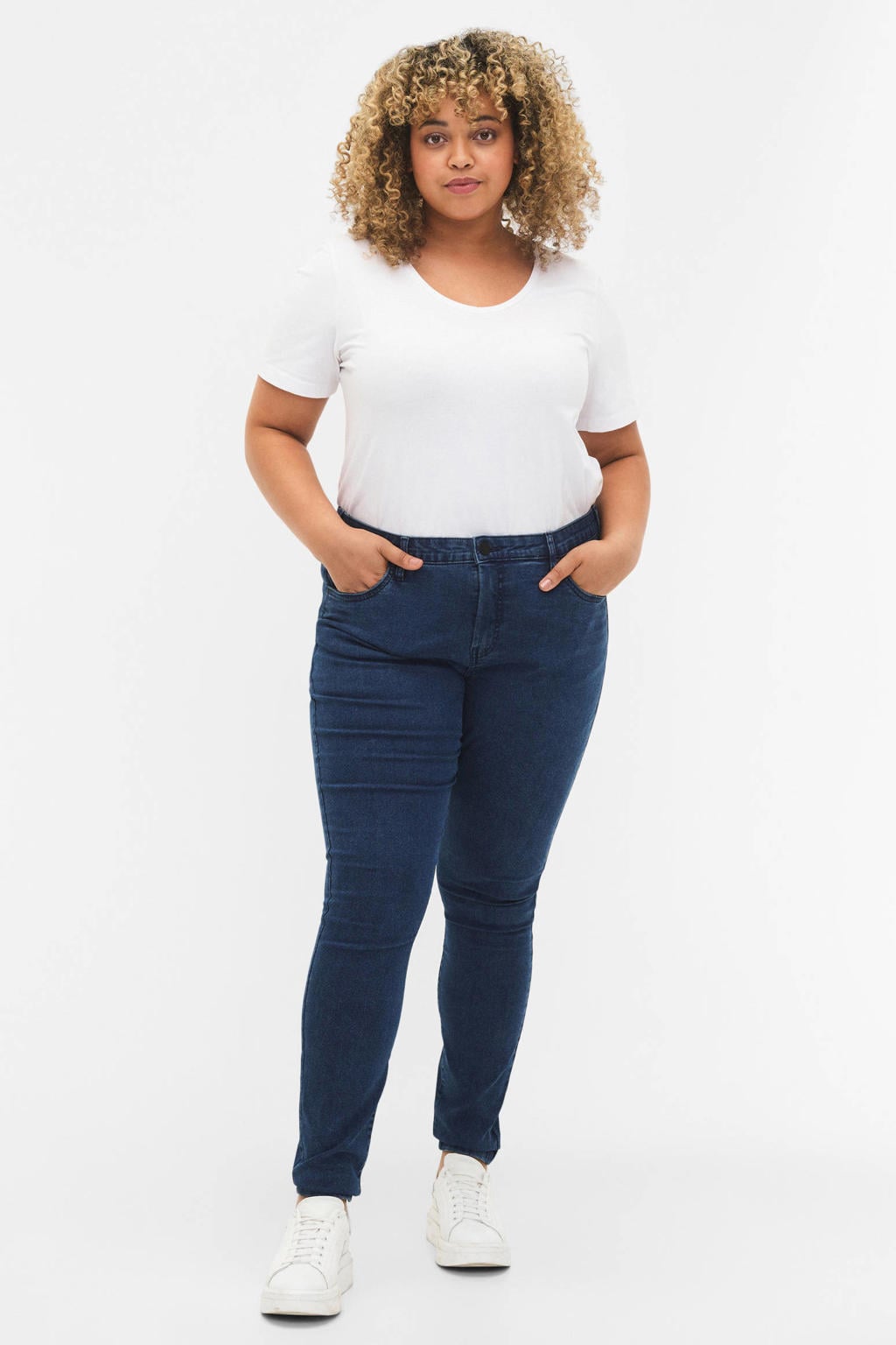 Zizzi high waist super slim jeans Amy dark denim