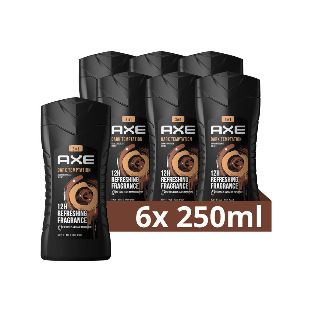 Axe Dark Temptation 3-in-1 douchegel - 6 x 250 ml - voordeelverpakking