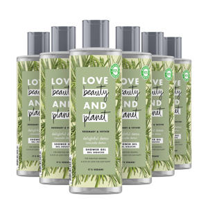 Love Beauty and Planet Rosemary & Vetiver Delightful Detox Showergel - 6 x 400 ml - Voordeelverpakking