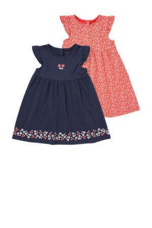 jurk - set van 2 rood/blauw