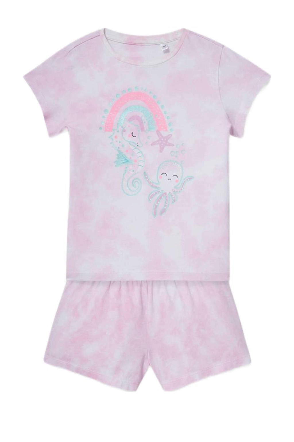 C&A Palomino tie-dye shortama van biologisch katoen roze, Roze