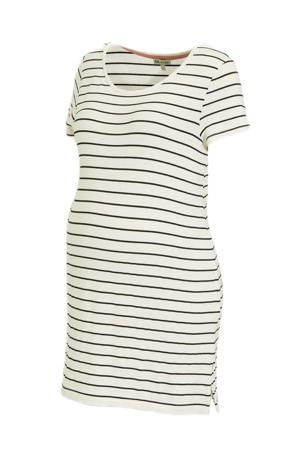 gestreepte zwangerschapsjurk wit/zwart