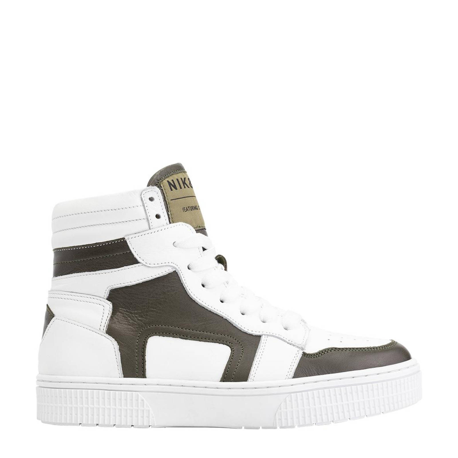 NIK\u0026NIK Lune leren sneakers wit/groen | wehkamp