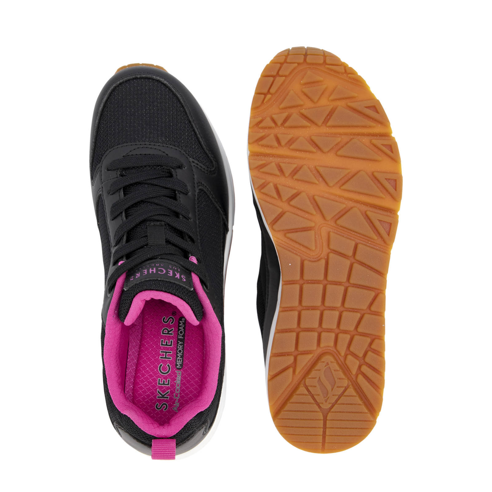 Skechers Uno Inside Matters sneakers zwart/roze | wehkamp