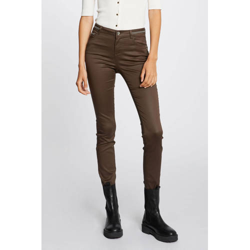 Morgan slim fit broek bruin afbeelding