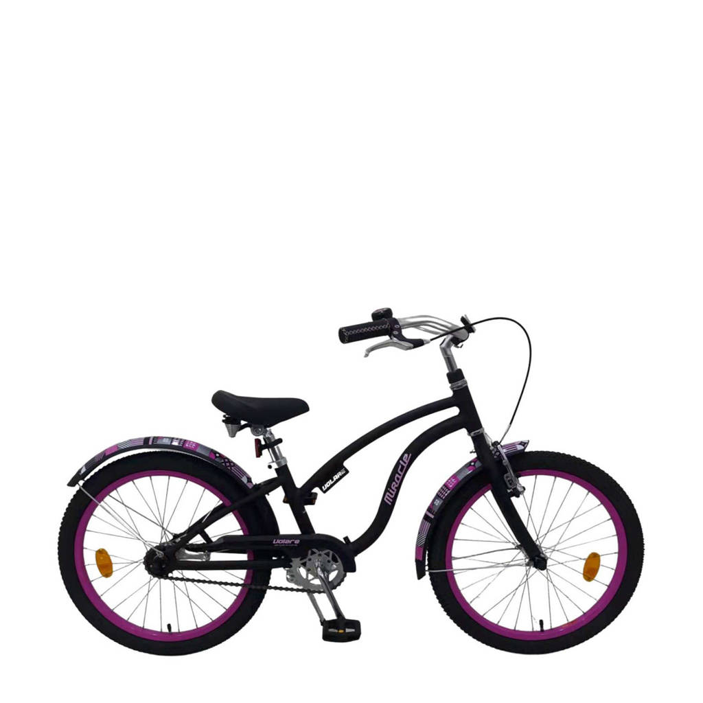 Volare Miracle Cruiser kinderfiets 20 inch Mat zwart/ roze