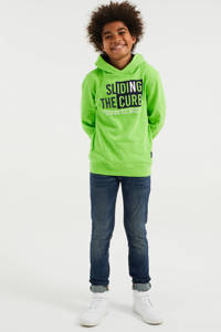 Groene jongens WE Fashion hoodie met printopdruk, lange mouwen en capuchon