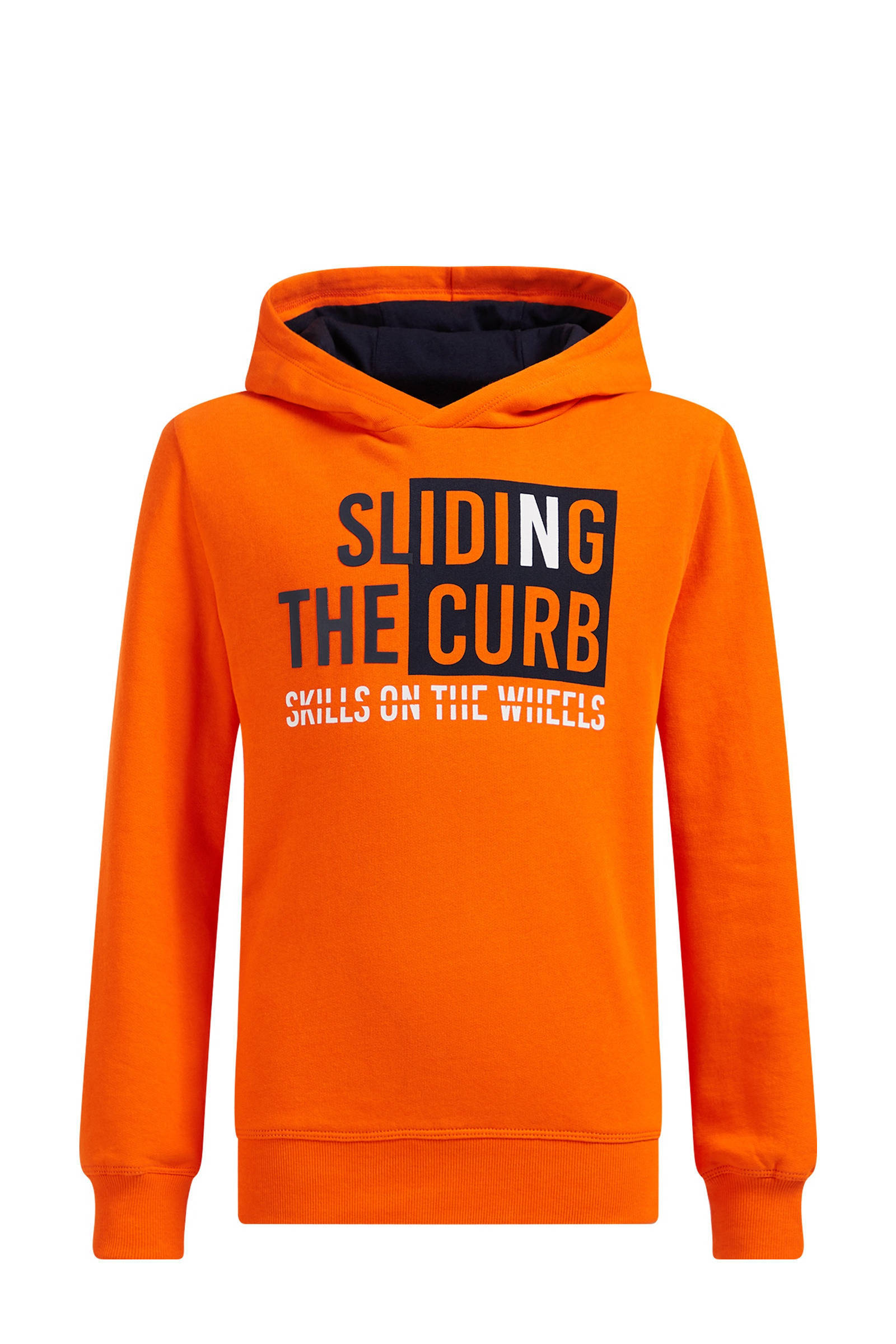 WE Fashion hoodie met printopdruk oranje