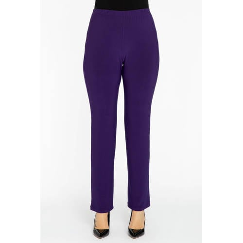 YOEK straight fit broek van travelstof DOLCE paars afbeelding