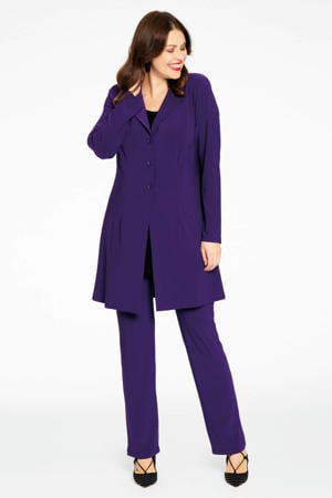 straight fit broek van travelstof DOLCE paars